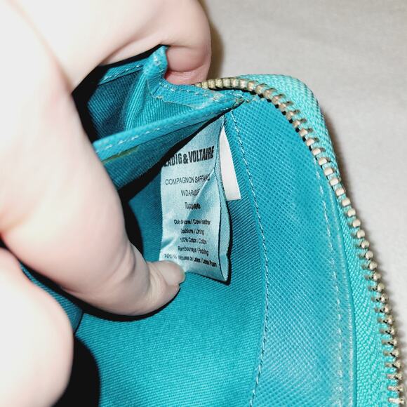 Zadig and Voltaire blue quilted leather wristlet accordion wallet - Picture 10 of 10